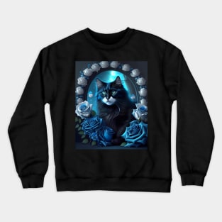 Cat with Roses - Modern digital art Crewneck Sweatshirt